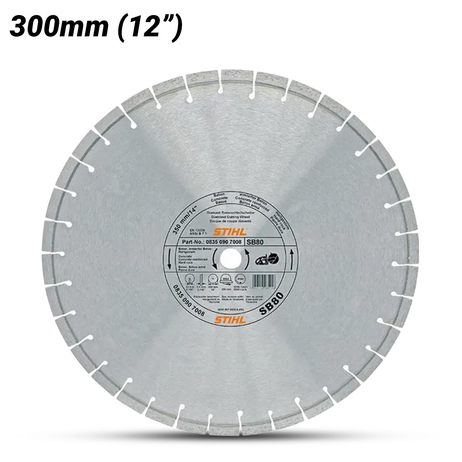 STIHL D-SB90 (08350967004) 300mm (12") Hard Stone Concrete (SB) Diamond Cutting Wheel – image 1
