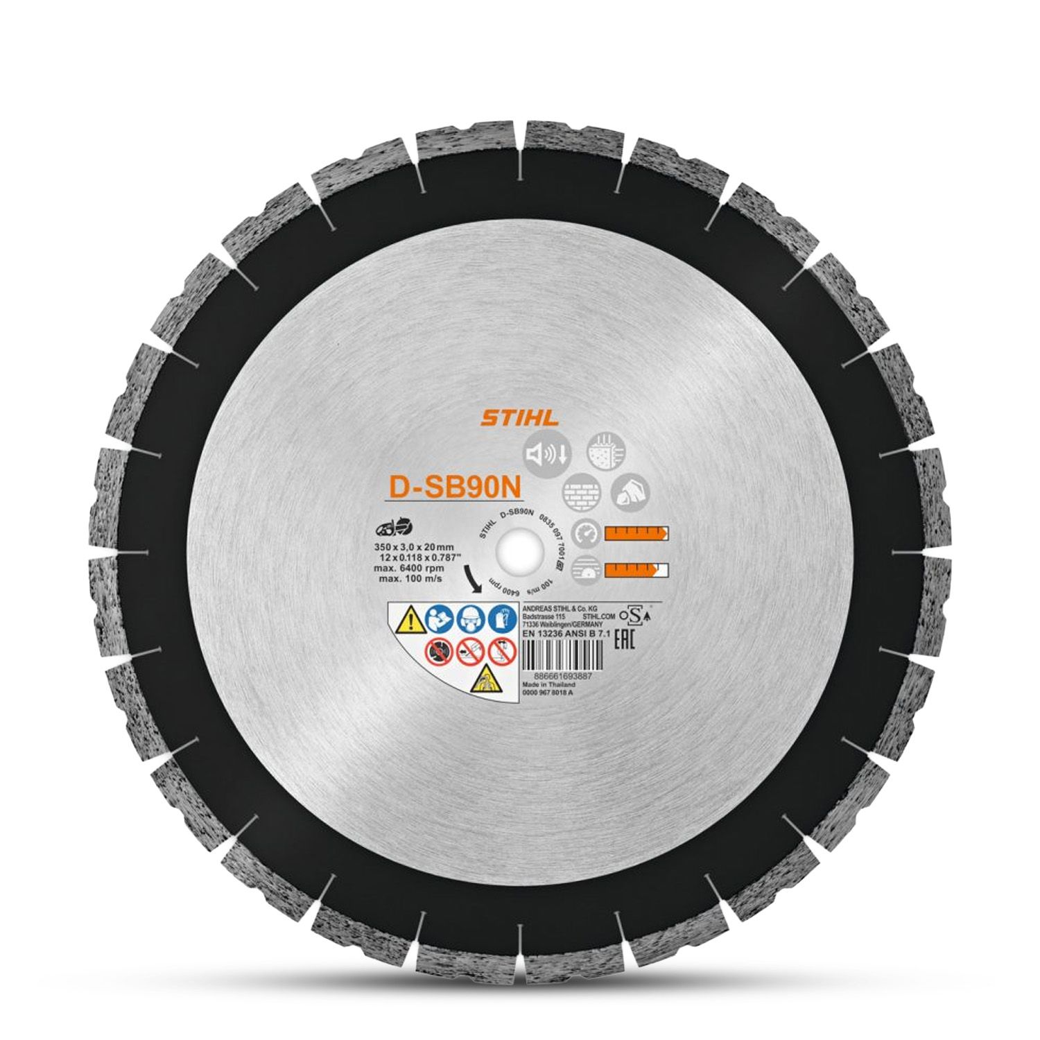 STIHL D-SB90N (08350977001) 300mm (12") Hard Stone Concrete (SB) Noise Reducing Diamond Cutting Wheel – image 2