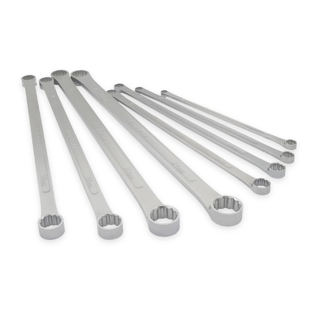 T&E Tools HPD8 8pce 8mm to 24mm Hi-Perfromance Long Ring Wrench Set – image 1