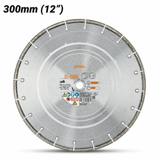 STIHL D-G80 (08350707002) 300mm (12") Ductile Iron Diamond Cutting Wheel