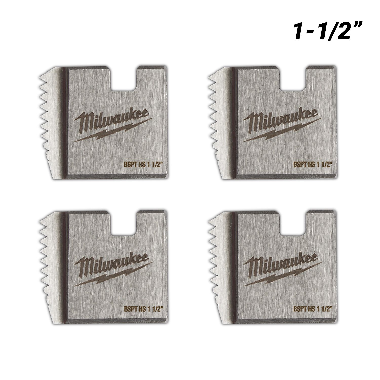 Milwaukee 4932480237 1-1/2" HS BSPT Threading Dies – image 1