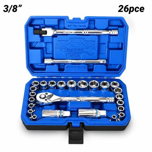 SP Tools T820222 26pce 3/8" Drive 888 Series Metric/SAE 6pt Socket Set