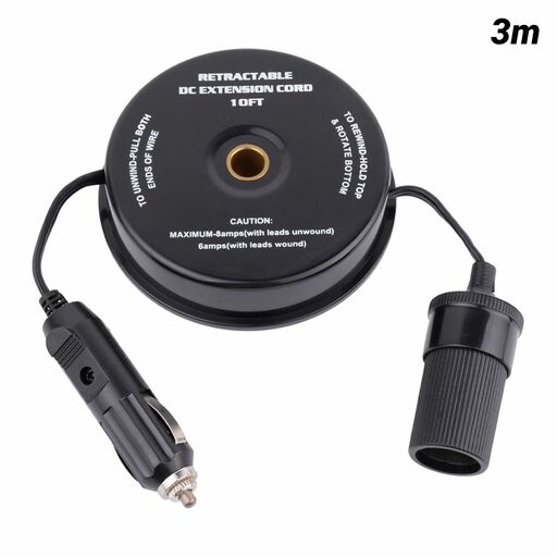 T&E Tools 3350 3m (10ft) 10 Amp Retractable DC Power Socket Lead