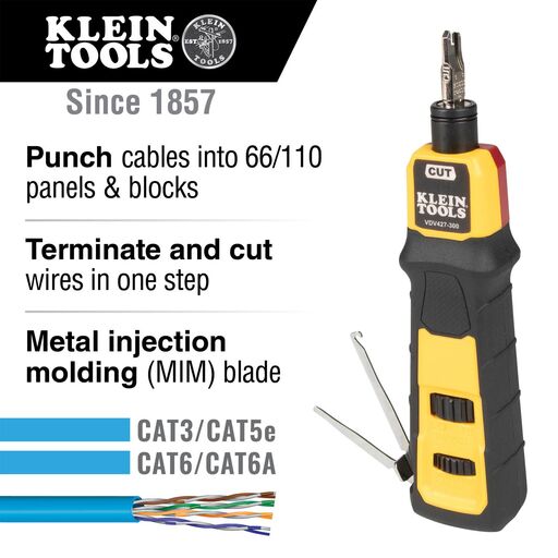 Klein A-VDV427-300 66/110 Blade Impact Punch-down Tool – image 2