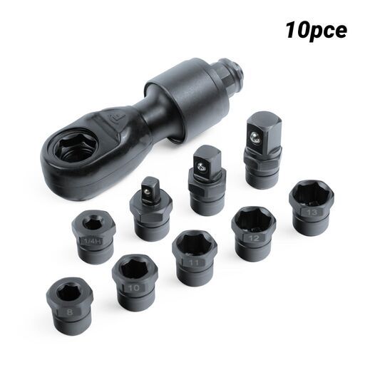 SP Tools SP83715 10pce Multi-Drive Ratchet Thru Head Set - CONX Hybrid System