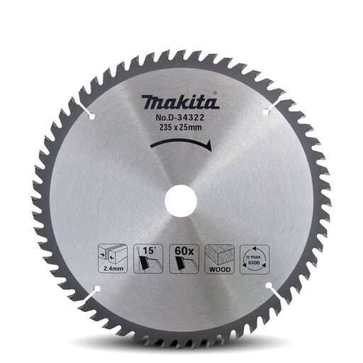 Makita D-34322 235mm x 25mm x 60T Standard TCT Saw Blade – image 2