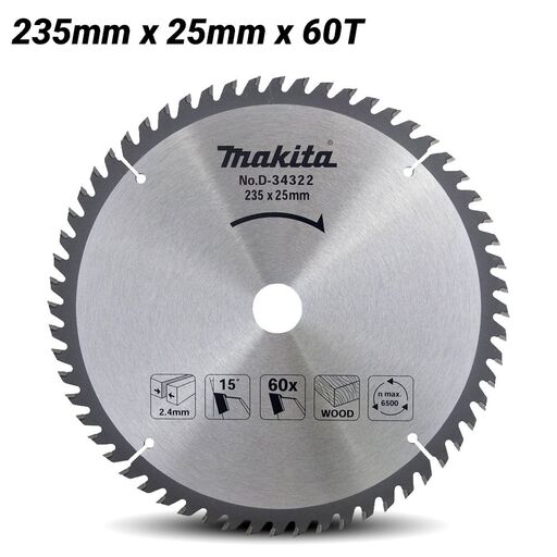 Makita D-34322 235mm x 25mm x 60T Standard TCT Saw Blade – image 1