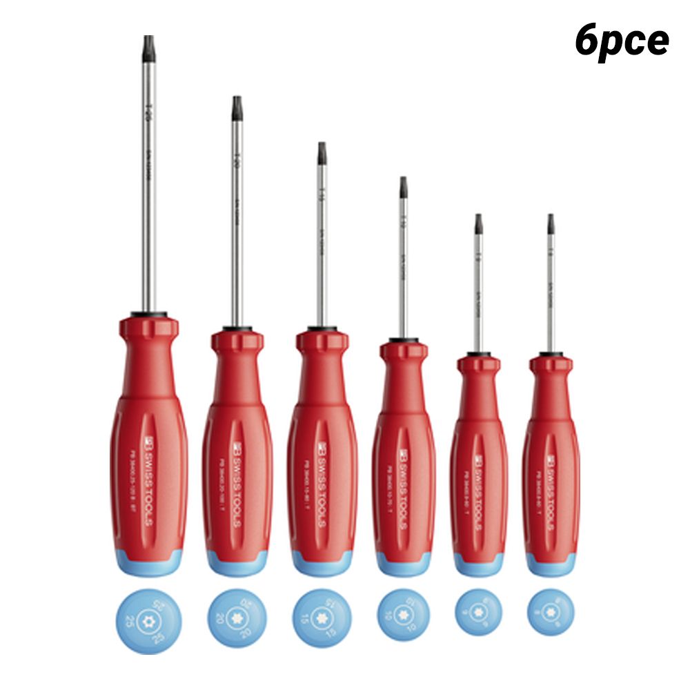 PB SWISS TOOLS PB 38440.CBB 6pce SwissGrip Evo Torx Screwdriver Bit Set in Box – image 1
