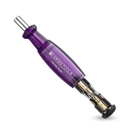 PB SWISS TOOLS PB 6464.PURPLE 8-in-1 Pocket Bit Screwdriver Set