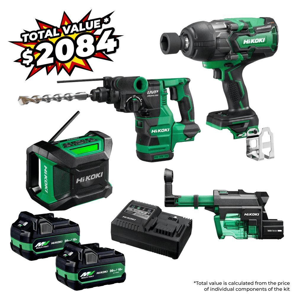 HiKOKI KC36D2WD(PMZ) (AU48000079) 18V/36V 5.0Ah/2.5Ah Li-ion MultiVolt Cordless Brushless 3pce Combo Kit – image 2