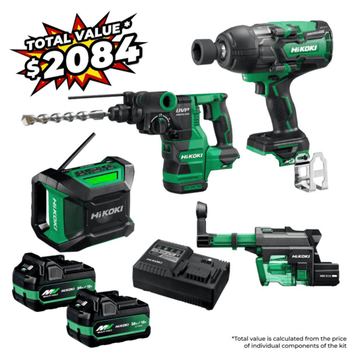HiKOKI KC36D2WD(PMZ) (AU48000079) 18V/36V 5.0Ah/2.5Ah Li-ion MultiVolt Cordless Brushless 3pce Combo Kit – image 2