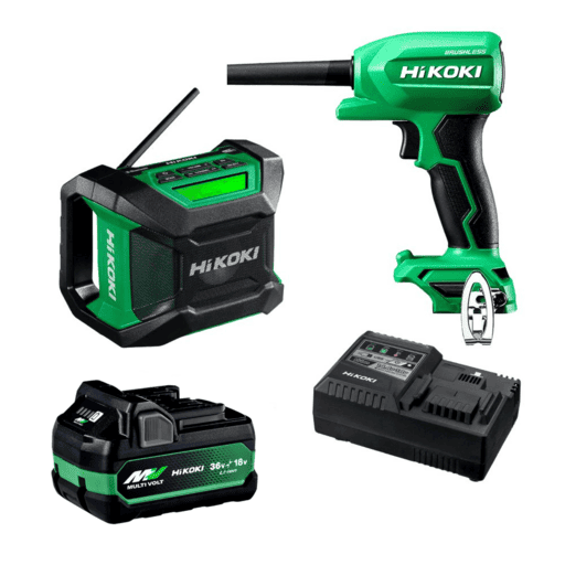 HiKOKI UR18DRAPMZ (AU48000082) 18V 5.0Ah/2.5.Ah Li-ion MultiVolt Cordless Brushless Worksite Audio + Cleaning Combo Kit – image 3