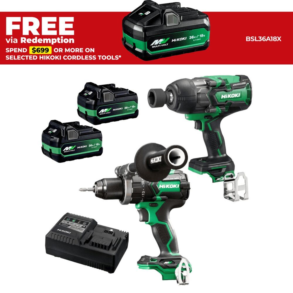 HiKOKI KC36D2WRPMZ (AU48000080) 36V 5.0Ah/2.5Ah Li-ion MultiVolt Cordless Brushless 2pce Combo Kit – image 1