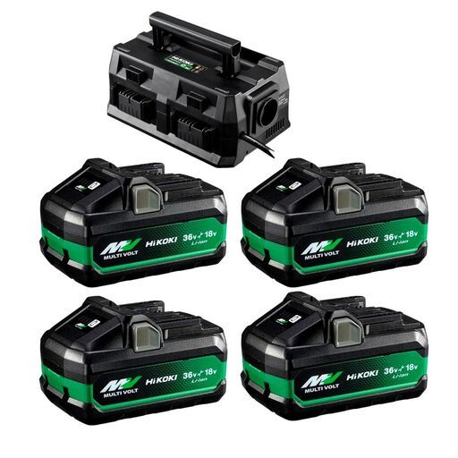 HiKOKI KC4BSL36A18X (AU40300011) 4-Pack 18V 5.0Ah/36V 2.5.Ah Li-ion MultiVolt Battery with 14.4V - 18V Li-ion Rapid Battery Charger – image 2