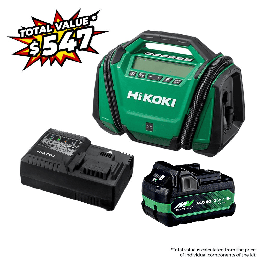HiKOKI UP18DASP1Z (AU40100086) 18V 5.0Ah/2.5.Ah Li-ion MultiVolt Cordless Inflator Value Pack Combo Kit – image 1