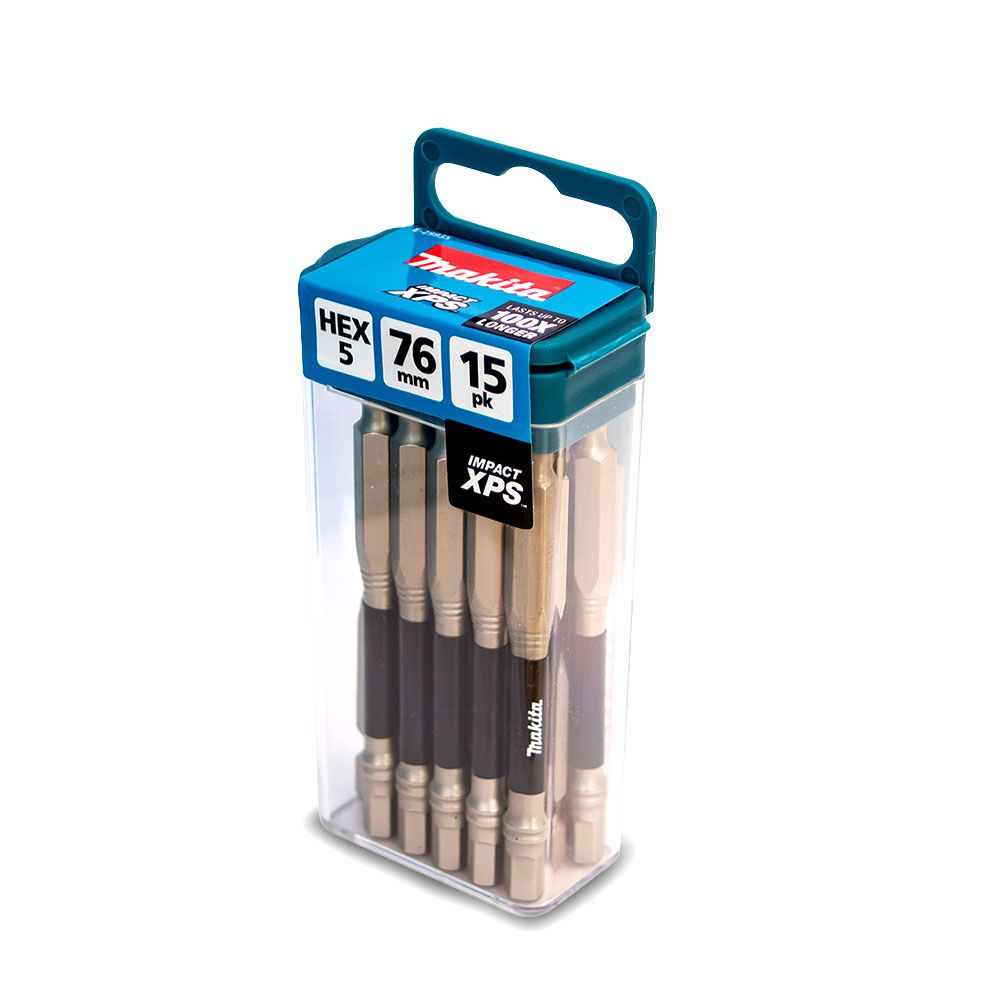 Makita E-29935 15-Pack HEX5 x 76mm Impact XPS Power Bits – image 3