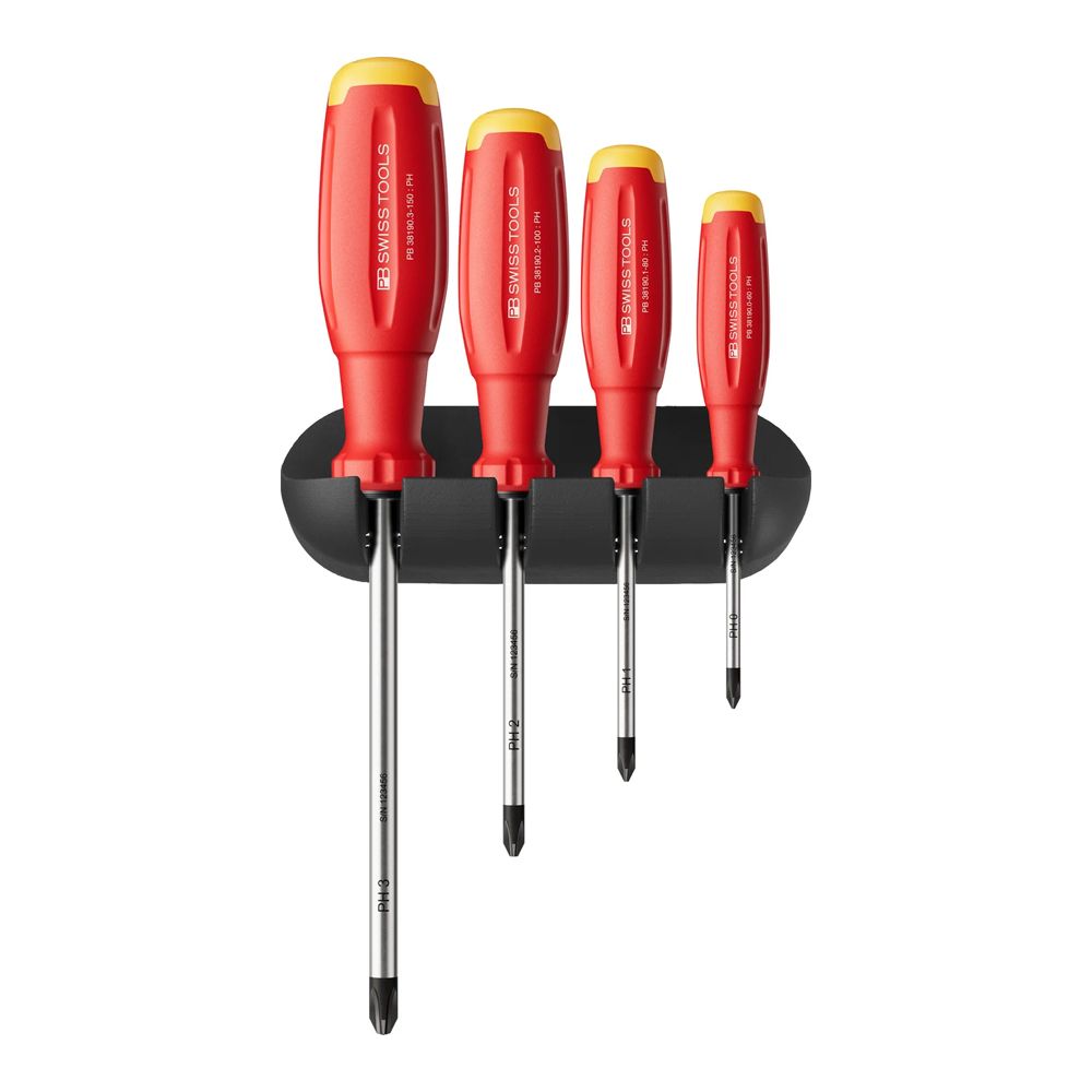 PB SWISS TOOLS PB 38242.H CBB SwissGrip Evo Screwdriver Set with Wall Mount – image 1