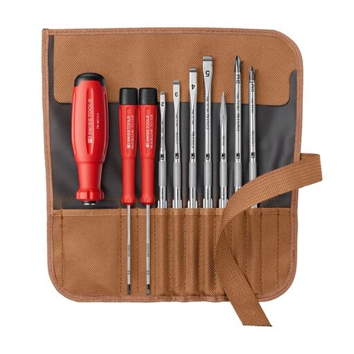 PB SWISS TOOLS PB 38218.TO 9pce Interchangeable Blade Set in Roll-Up Case