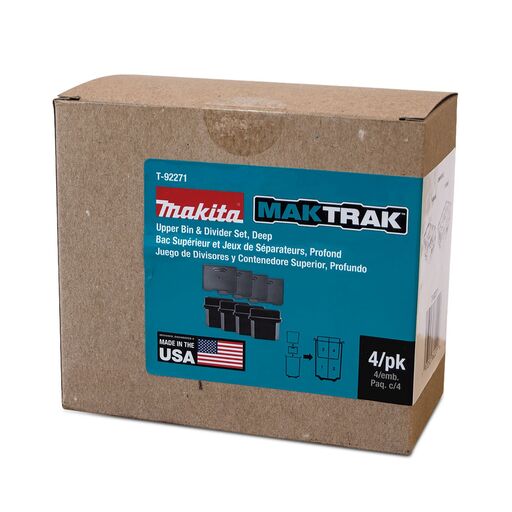 Makita T-92271 4pce MakTrak Deep Bins Upper Bin & Divider Set to Suit T-90043 & T-90065 – image 3