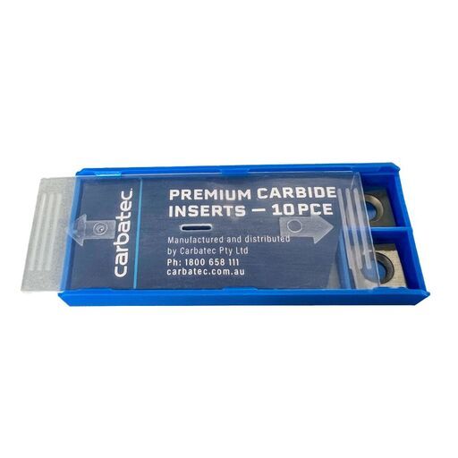 Carbatec CTI-143320-Z2 10-Pack 14.33mm x 2.0mm Square 2 Edges Premium Carbide Inserts