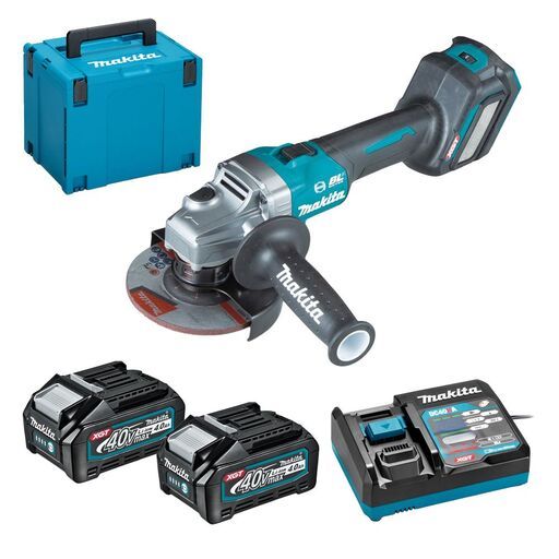 Makita GA023GM201 40V MAX 4.0Ah Li-ion XGT Cordless Brushless AWS 125mm (5”) Slide Switch Angle Grinder Combo Kit