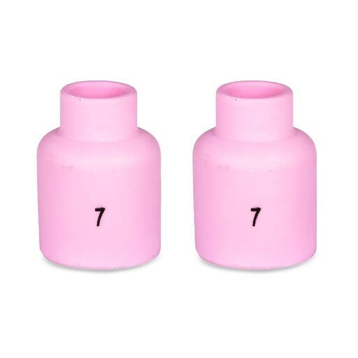 UNIMIG P54N15SW 2-Pack Size 7 17/18/26 Series TIG Short Gas Lens Ceramic Cups