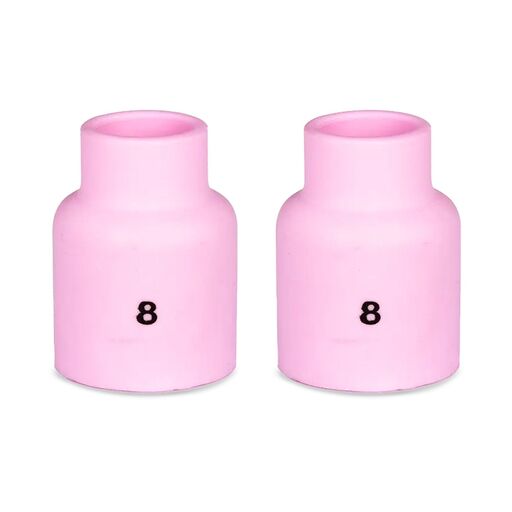 UNIMIG P54N14SW 2-Pack Size 8 17/18/26 Series TIG Short Gas Lens Ceramic Cups