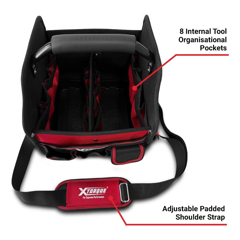 [Temporarily Out Of Stock] Xtorque XTB250330 10" Open Tote Hard Plastic Base Tool Bag – image 5
