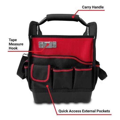 [Temporarily Out Of Stock] Xtorque XTB250330 10" Open Tote Hard Plastic Base Tool Bag – image 4