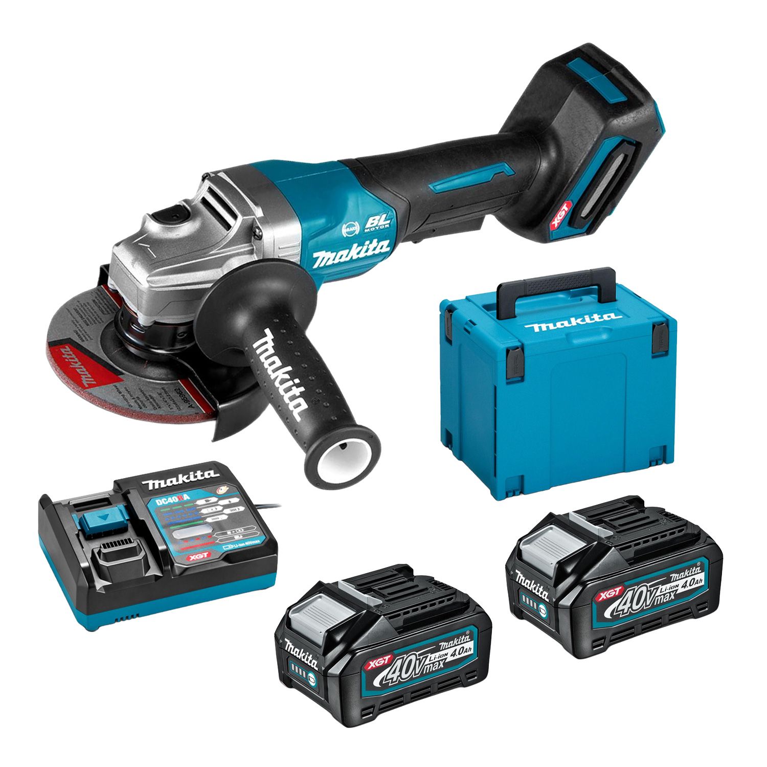 Makita GA013GM201 40V MAX 4.0Ah Li-ion XGT Cordless Brushless 125mm (5") Paddle Switch Angle Grinder Combo Kit – image 1