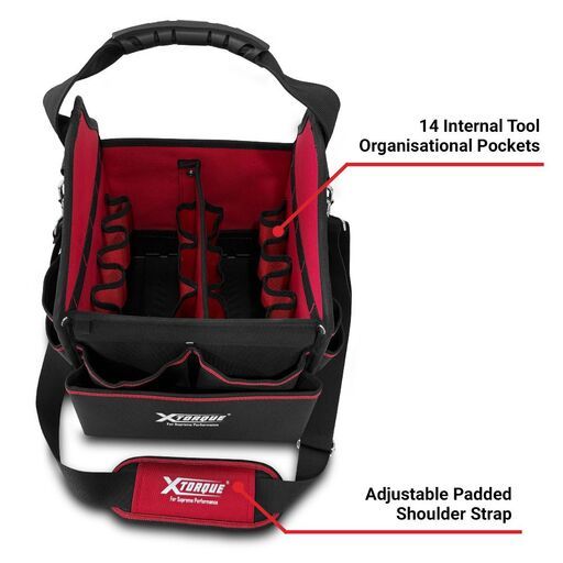 [Temporarily Out Of Stock] Xtorque XTB250385 10" Open Tote Hard Plastic Base Tool Bag – image 5