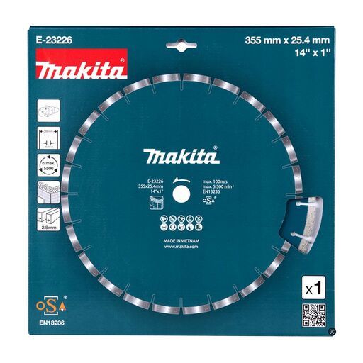 Makita E-23226 355mm (14") Segmented Diamond Blade to Suit CE001G – image 4
