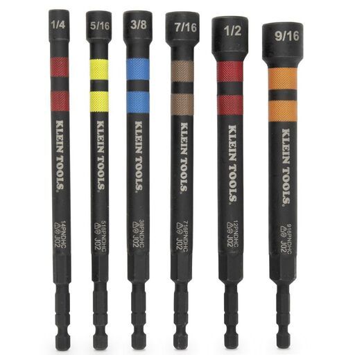 Klein A-32950 7pce Ratcheting Power Nut Drivers Hollow Magnetic Colour-Coded – image 3
