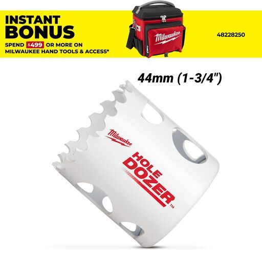 Milwaukee 49560102 44mm (1-3/4") HOLE DOZER Bi-Metal Hole Saw