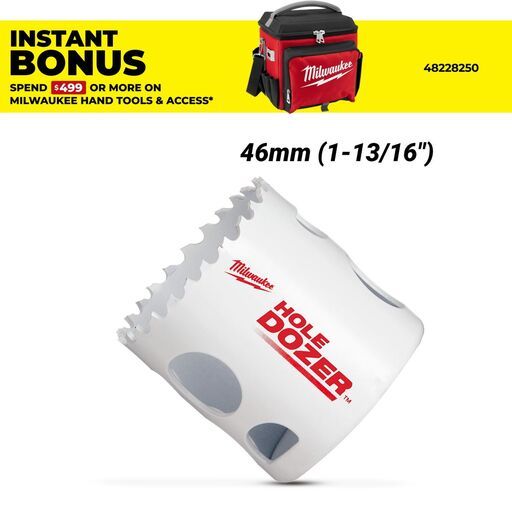 Milwaukee 49560107 46mm (1-13/16") HOLE DOZER Bi-Metal Hole Saw