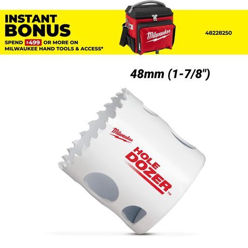 Milwaukee 49560112 48mm (1-7/8") HOLE DOZER Bi-Metal Hole Saw