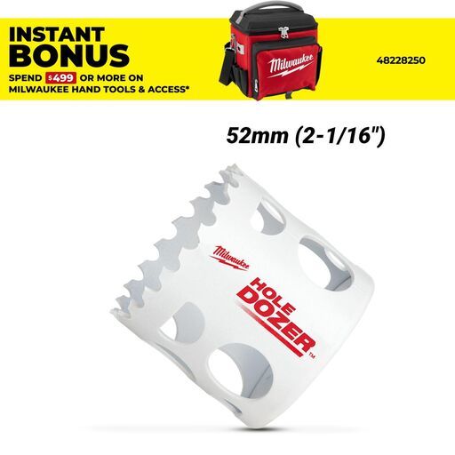 Milwaukee 49560122 52mm (2-1/16") HOLE DOZER Bi-Metal Hole Saw