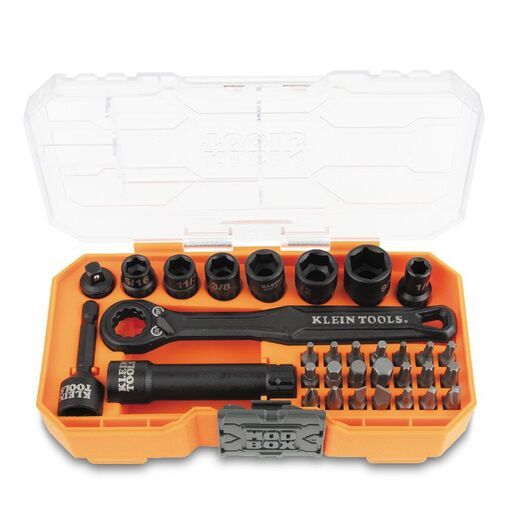 Klein A-65300 32pce Knect™ 1/4-Inch Drive Impact-Rated Pass Through Socket Set – image 2