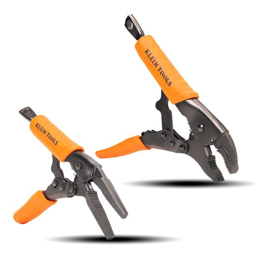 Klein A-38663 2pce 150mm (6") Long Nose & 250mm (10") Curved Jaw Locking Pliers Set