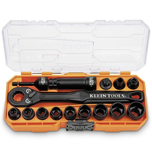 Klein A-65400 15pce 3/8" Drive KNECT™ Impact-Rated Pass Through Socket Set