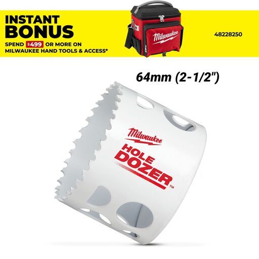 Milwaukee 49560147 64mm (2-1/2") HOLE DOZER Bi-Metal Hole Saw