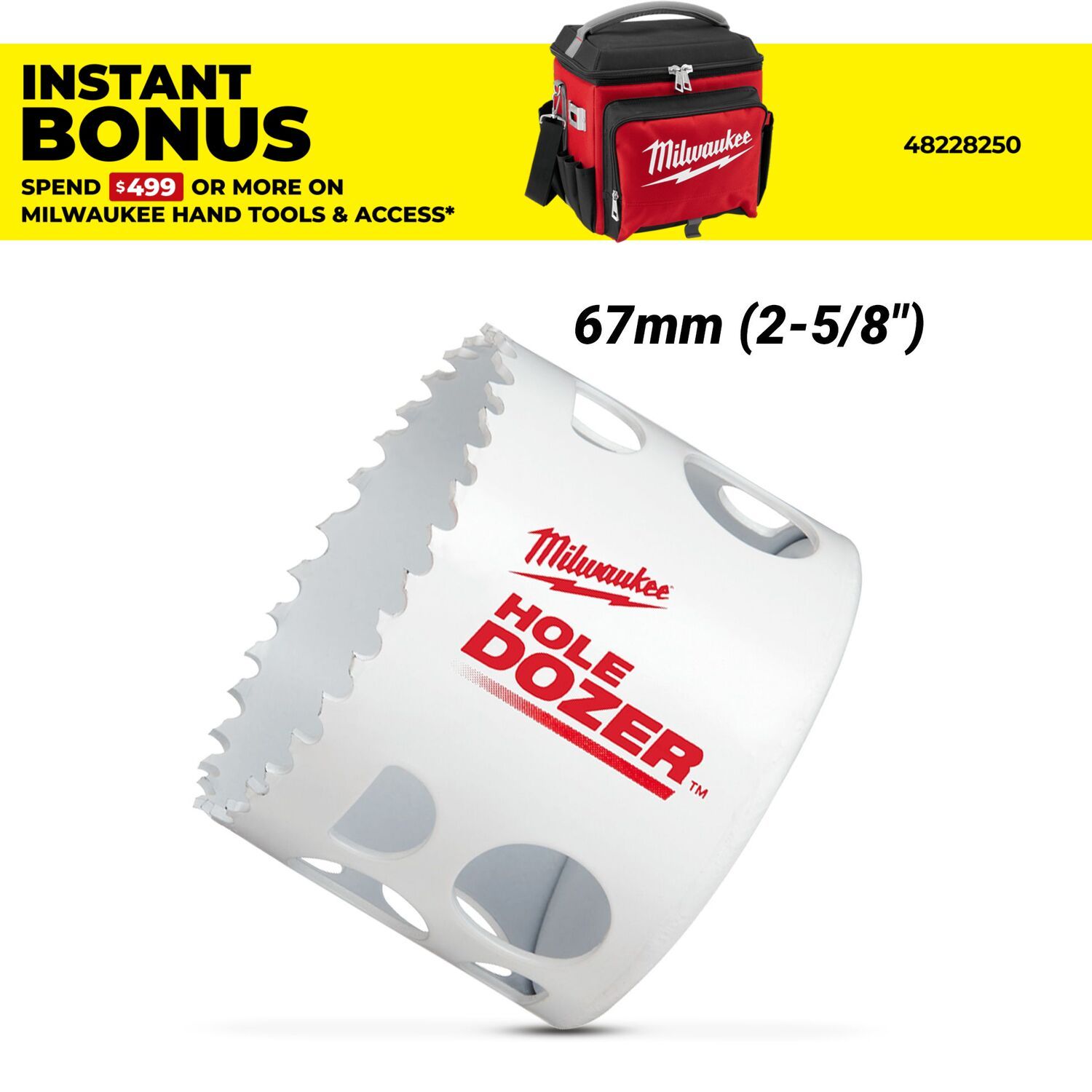 Milwaukee 49560158 67mm (2-5/8") HOLE DOZER Bi-Metal Hole Saw – image 1