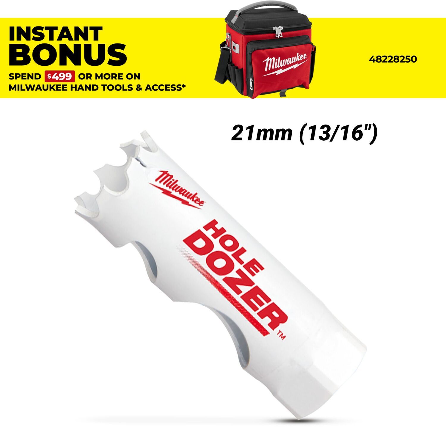 Milwaukee 49569606 21mm (13/16") HOLE DOZER Bi-Metal Hole Saw – image 1