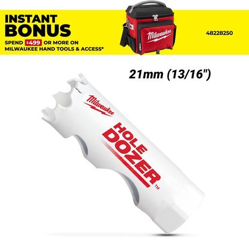 Milwaukee 49569606 21mm (13/16") HOLE DOZER Bi-Metal Hole Saw