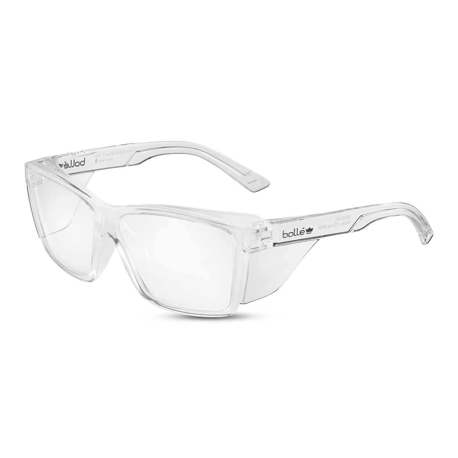 Bolle Safety STL42N11A STKS 420 LARGE Clear Lens - PLATINUM Anti Scratch / Anti Fog - Crystal Frame – image 2