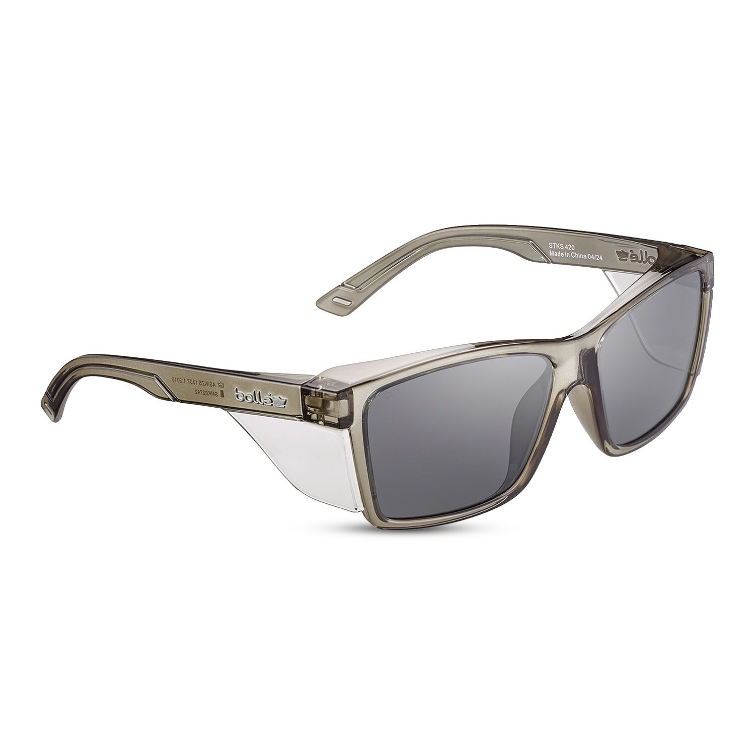 Bolle Safety STL42N22A STKS 420 LARGE Smoke Lens - PLATINUM Anti Scratch / Anti Fog - Graphite Frame – image 1