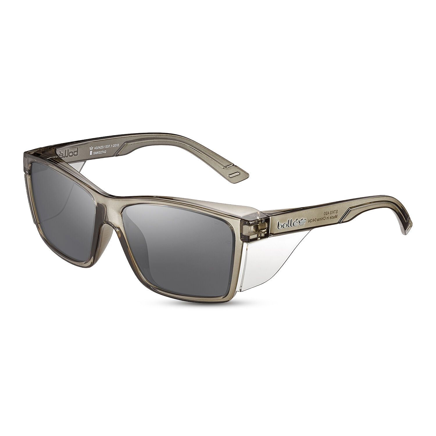 Bolle Safety STL42N22A STKS 420 LARGE Smoke Lens - PLATINUM Anti Scratch / Anti Fog - Graphite Frame – image 2