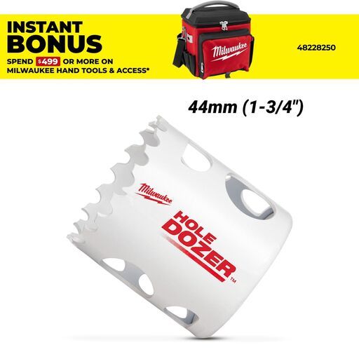 Milwaukee 49569621 44mm (1-3/4") HOLE DOZER Bi-Metal Hole Saw