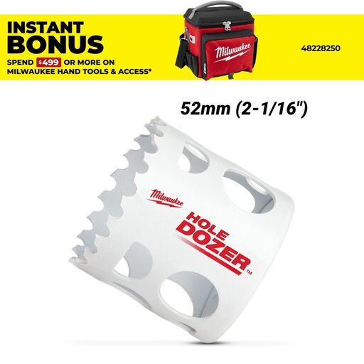 Milwaukee 49569625 52mm (2-1/16") HOLE DOZER Bi-Metal Hole Saw