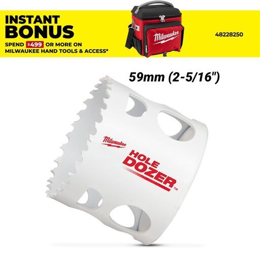 Milwaukee 49569629 59mm (2-5/16") HOLE DOZER Bi-Metal Hole Saw